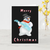 Snowman Rock Funny Weihnachtskarte Karte (Gelbe Blume)