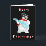 Snowman Rock Funny Weihnachtskarte Karte<br><div class="desc">Snowman Rock Musical Weihnachtskarten MIGNED Painting - Frohe Weihnachten - oder Wählen Sie Ihre Lieblingsfarben / Text / Schriftart</div>