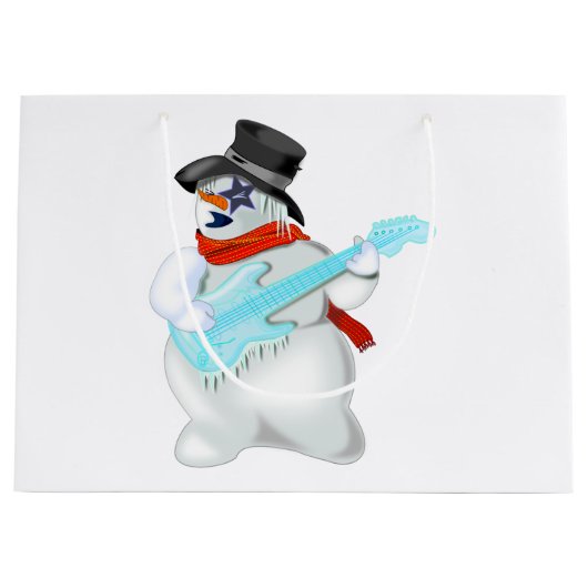 Snowman Rock Gift Bag Große Geschenktüte (Vorderseite)