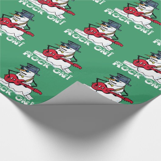 Snowman Rock On Geschenkpapier (Ecke)