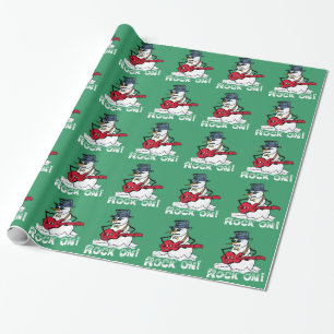 Snowman Rock On Geschenkpapier