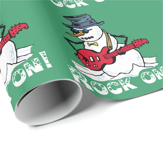 Snowman Rock On Geschenkpapier (Rolleneckpunkt)