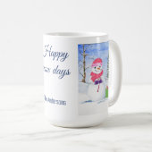 Snowman rosa Schal Süßkarpfen Zuckerrohr Happy Sch Kaffeetasse (VorderseiteRechts)