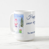 Snowman rosa Schal Süßkarpfen Zuckerrohr Happy Sch Kaffeetasse (Vorderseite Links)