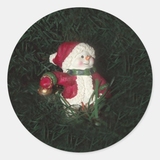 Snowman Round Stickers (Vorderseite)