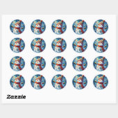 Snowman Round Stickers (Blatt)