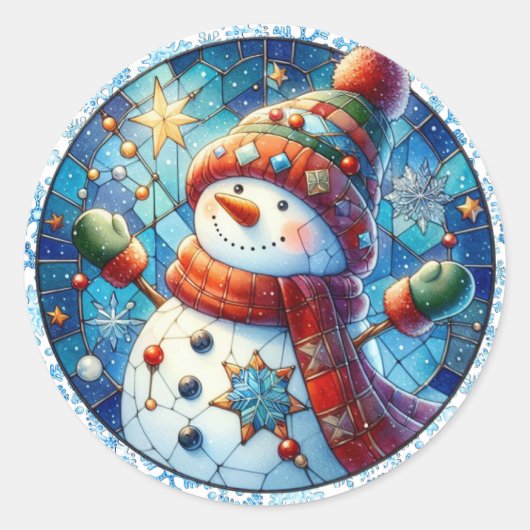 Snowman Round Stickers (Vorderseite)