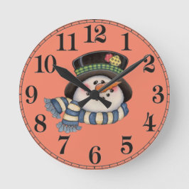Snowman Runde Wanduhr