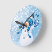 Snowman Runde Wanduhr (Winkel)