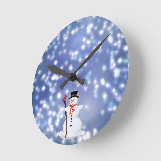 Snowman Runde Wanduhr (Winkel)