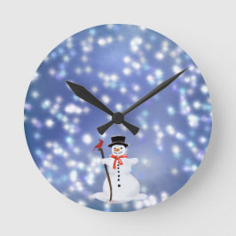 Snowman Runde Wanduhr