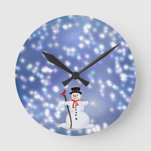 Snowman Runde Wanduhr (Vorderseite)
