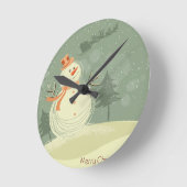 Snowman Runde Wanduhr (Winkel)
