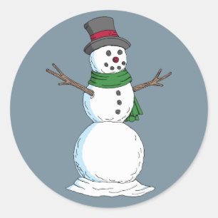 Snowman Runder Aufkleber
