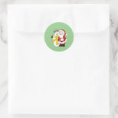 Snowman Runder Aufkleber (Tasche)