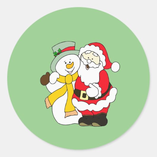 Snowman Runder Aufkleber (Vorderseite)