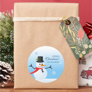 Snowman Runder Aufkleber