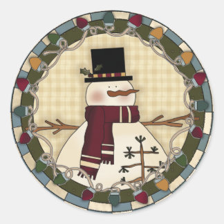 Snowman Runder Aufkleber