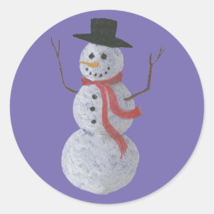 Snowman Runder Aufkleber