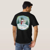 Snowman’s Joyful Christmas Welcome T-Shirt (Schwarz voll)
