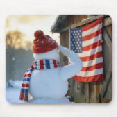Snowman Saluting an American Flag Mousepad (Vorne)