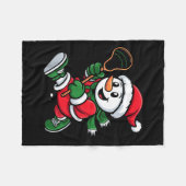 Snowman Santa Hat Playing Lacrosse Christmas Playe Fleecedecke (Vorderseite (Horizontal))