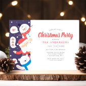 Snowman Santa Polar Bear Weihnachtsfeiertag Party Einladung