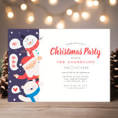 Snowman Santa Polar Bear Weihnachtsfeiertag Party Einladung
