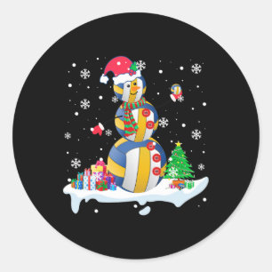Snowman Santa Volleyball Golf Xmas Spieler Runder Aufkleber