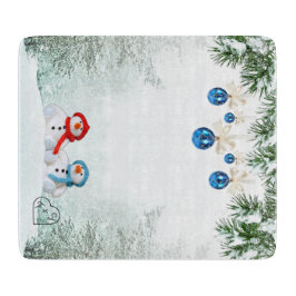 Snowman Scene Custom Cutting Board Schneidebrett