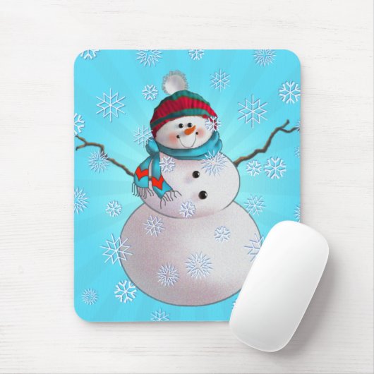 SNOWMAN, SCHAL u. STRUMPF-KAPPE durch SHARON Mousepad (Mit Mouse)