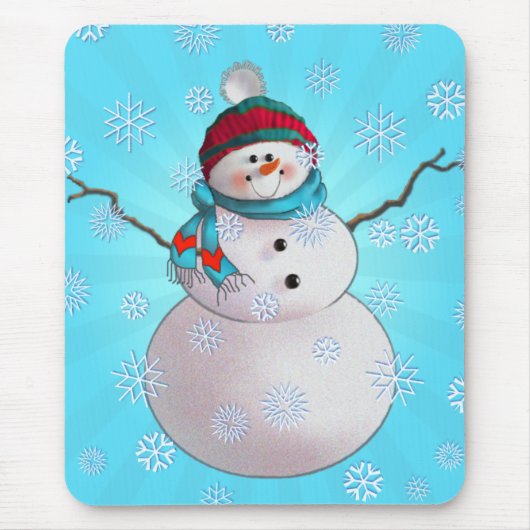 SNOWMAN, SCHAL u. STRUMPF-KAPPE durch SHARON Mousepad (Vorne)