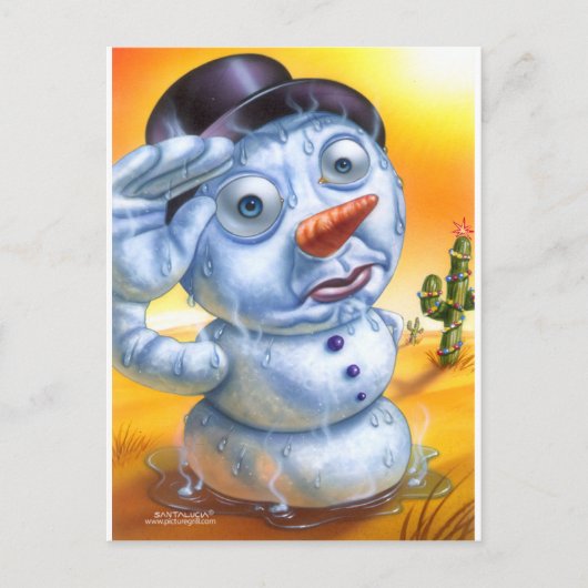 Snowman_schmelzend Postkarte (Vorderseite)