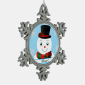 snowman schneeflocken Zinn-Ornament (Links)