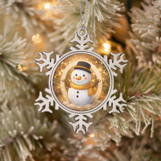 Snowman Schneeflocken Zinn-Ornament