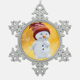 Snowman Schneeflocken Zinn-Ornament