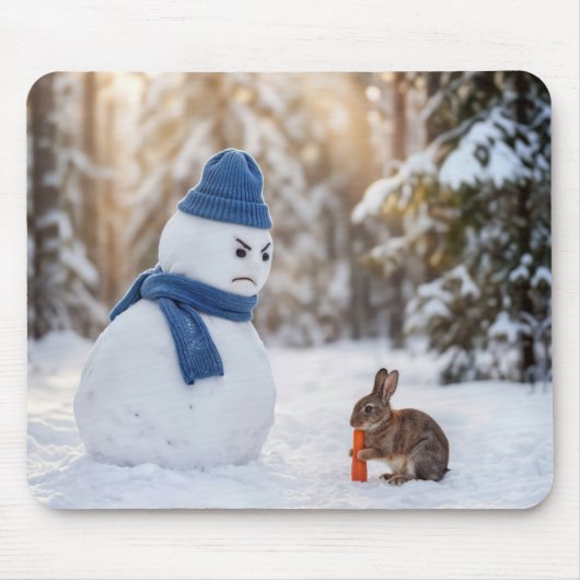 Snowman Scowling at a Rabbit Mousepad (Vorne)