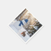 Snowman Scowling at a Rabbit Serviette (Ecke)