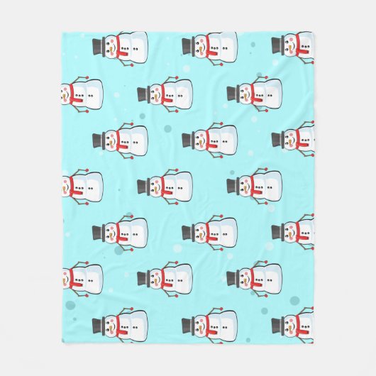 Snowman Seamless Pattern  Fleecedecke (Vorderseite)