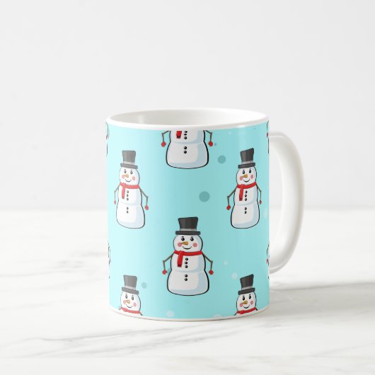 Snowman Seamless Pattern Kaffeetasse (VorderseiteRechts)