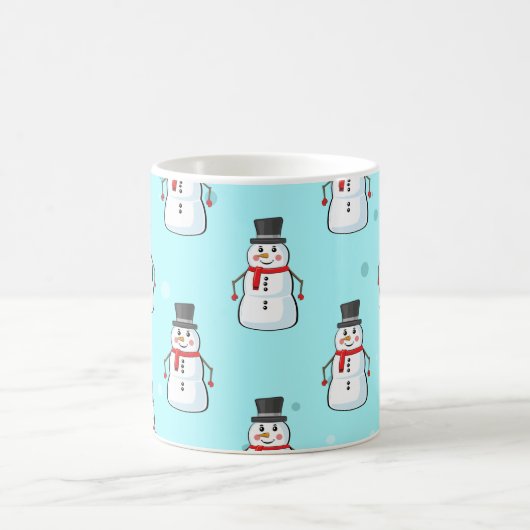 Snowman Seamless Pattern Kaffeetasse (Mittel)