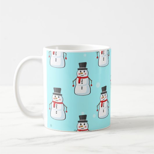 Snowman Seamless Pattern Kaffeetasse (Links)