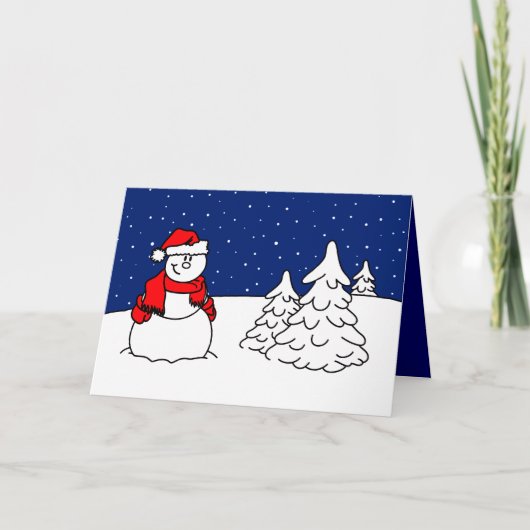 Snowman Season's Greetings Holiday Card Feiertagskarte (Vorderseite)