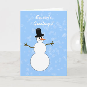 Snowman Season's Gruß mit Snowflake Feiertagskarte