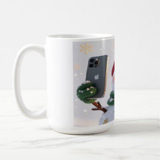 Snowman Selfie Christmas Mug Kaffeetasse (Links)