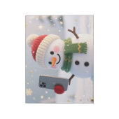 Snowman Selfie Christmas Notepad Notizblock (Rotiert)