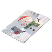 Snowman Selfie Christmas Notepad Notizblock (angewinkelt)