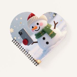 Snowman Selfie Spiral Notebook Notizblock