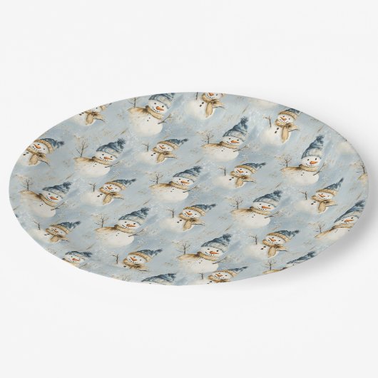 Snowman Serenade Pappteller (Schrägansicht)