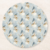 Snowman Serenade Runder Pappuntersetzer (Vorderseite)